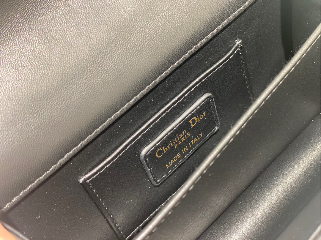 Miss Dior Mini Top Handle Bag - Navy Blue Cannage Lambskin with Gold-Finish Hardware