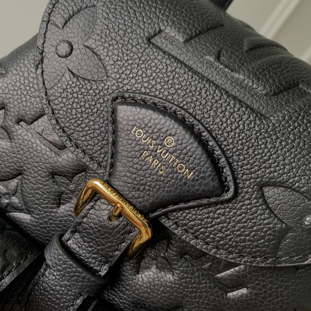 Louis Vuitton Montsouris PM Backpack Monogram Empreinte Leather Black