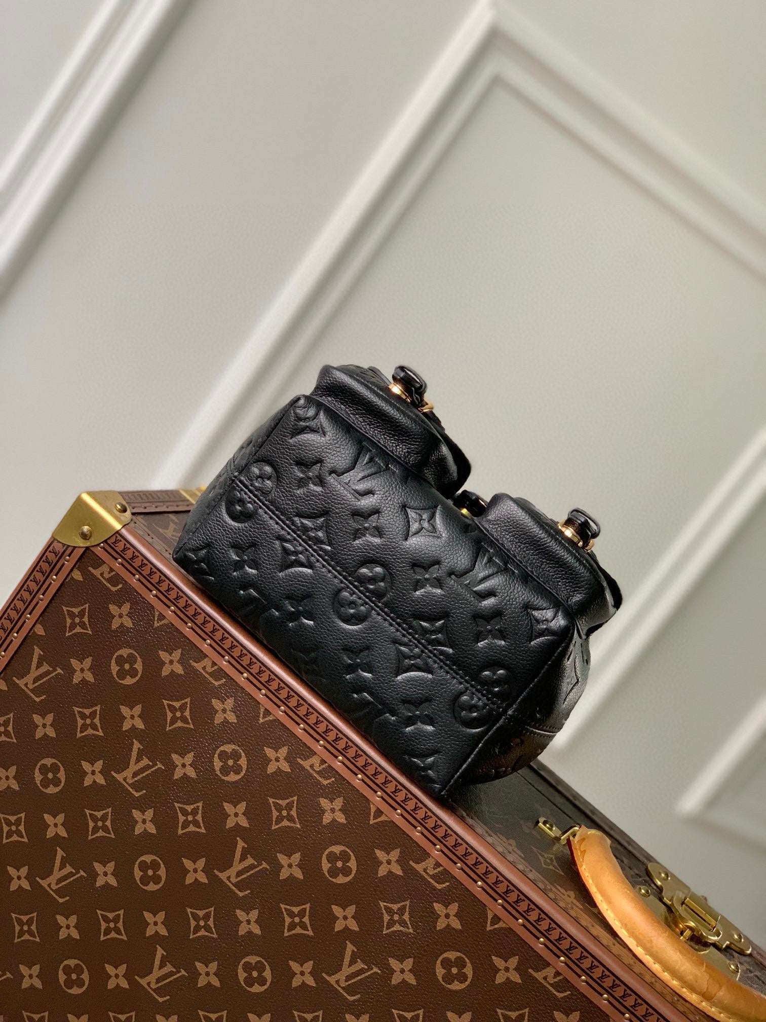Louis Vuitton Montsouris PM Backpack Monogram Empreinte Leather Black