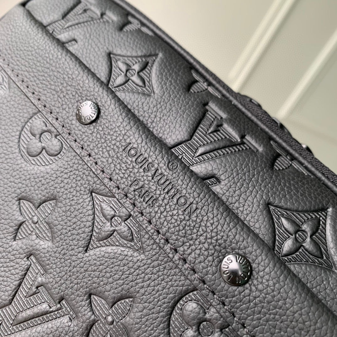 Louis Vuitton Monogram Shadow Leather Crossbody Messenger Bag - Black