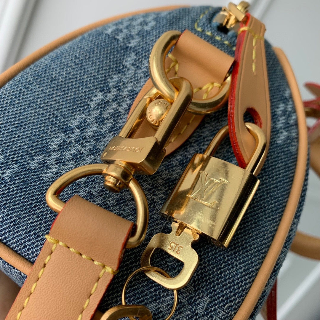 Louis Vuitton Nano Speedy Damier Denim Handbag - Mini Crossbody Bag