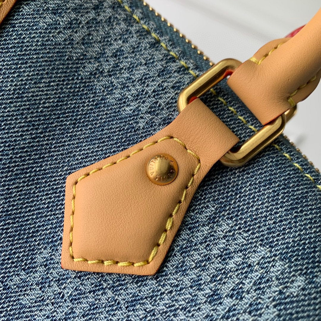 Louis Vuitton Nano Speedy Damier Denim Handbag - Mini Crossbody Bag