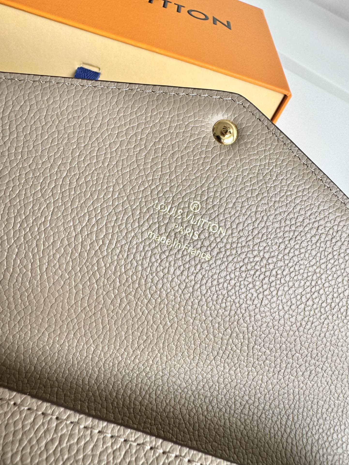Louis Vuitton Sarah Wallet Monogram Empreinte Leather Turtledove