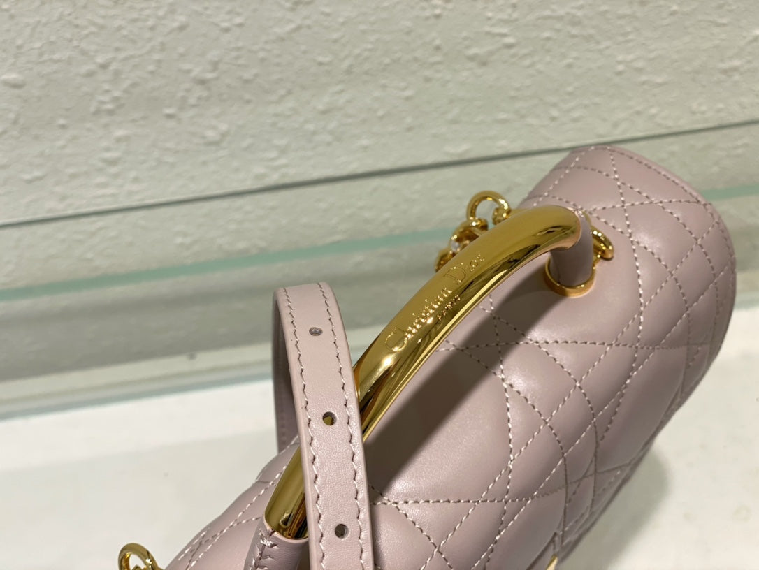 Miss Dior Quilted Leather Top Handle Bag - Lilac