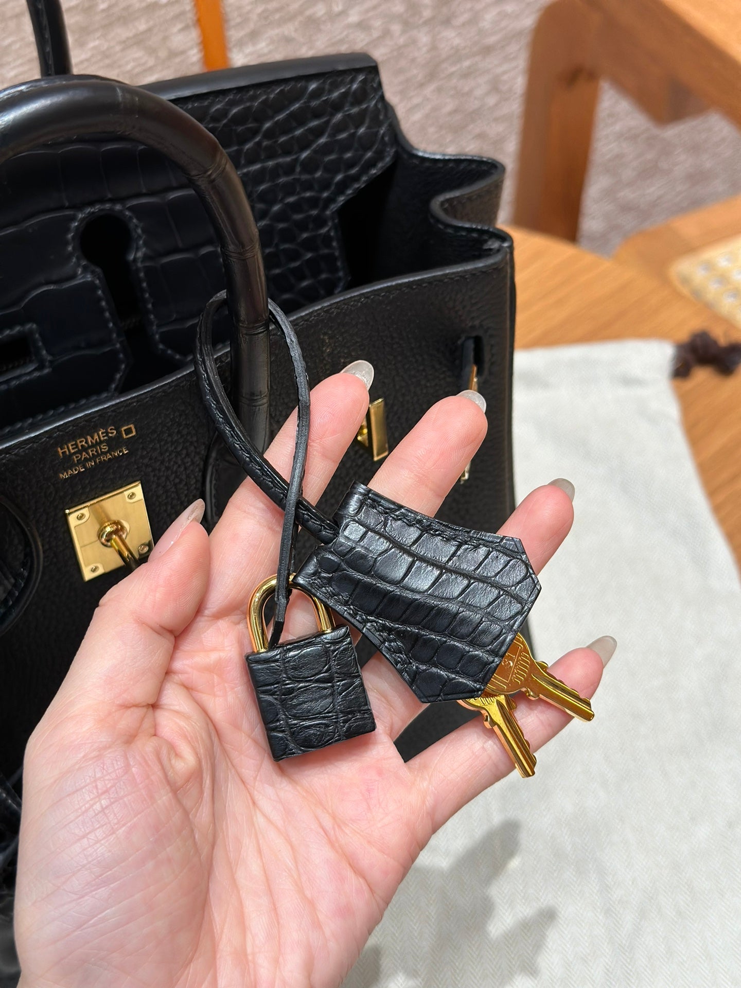 Hermès Birkin 25 Black Togo Leather Gold Hardware with Pegasus Charm