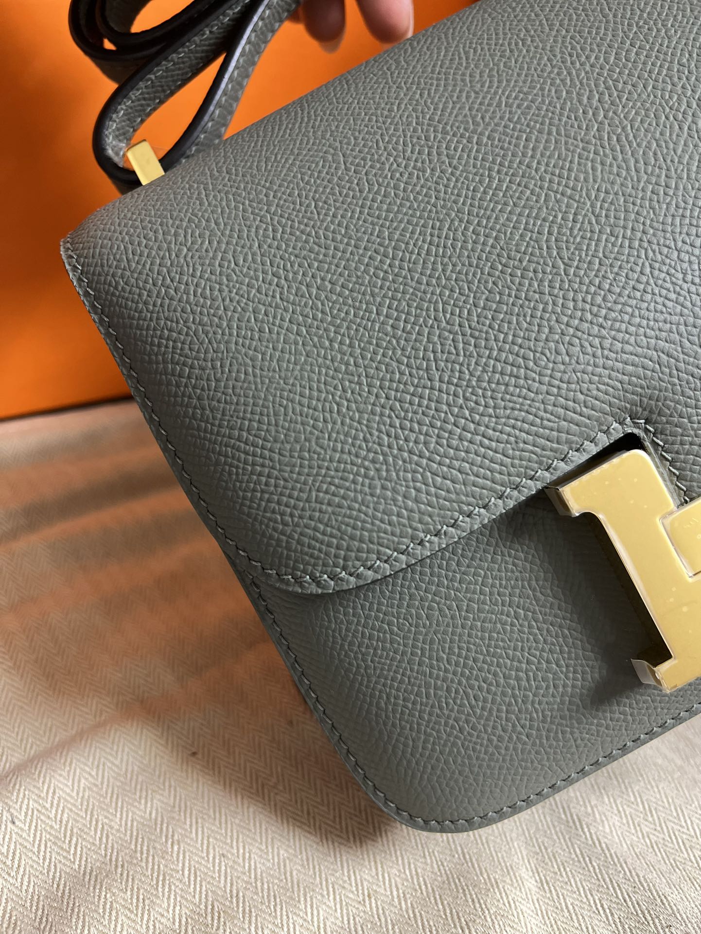 Hermès Constance 24 Bag in Grey Epsom Leather with Gold Hardware