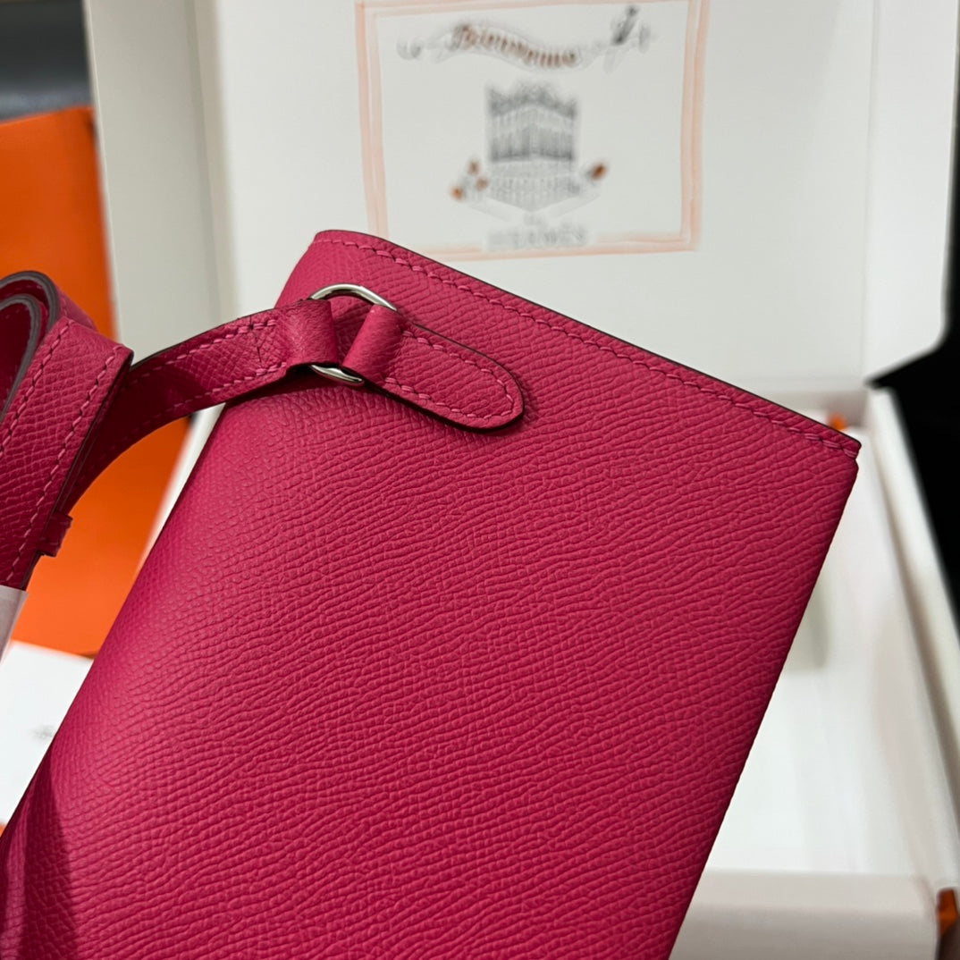Hermès Click 16 Wallet with Shoulder Strap - Epsom Leather - Pink