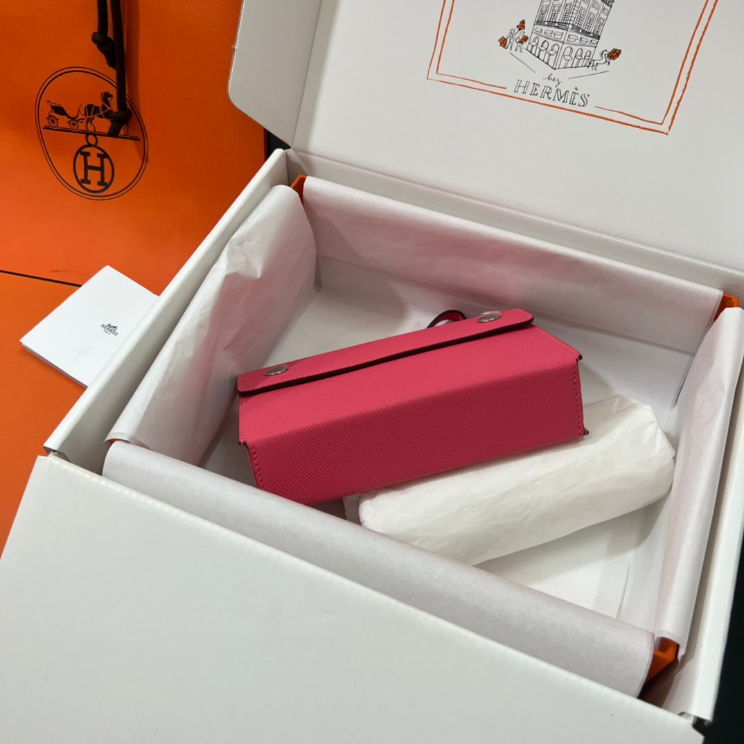 Hermès Constance Slim Wallet - Pink Epsom Leather with Palladium Hardware