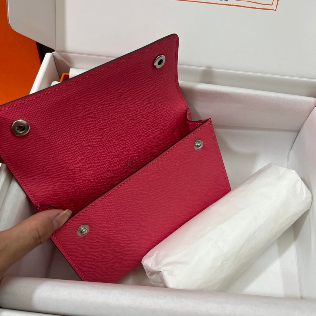 Hermès Constance Slim Wallet - Pink Epsom Leather with Palladium Hardware