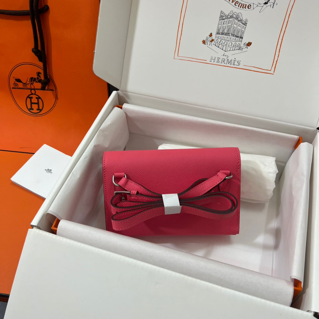 Hermès Constance Slim Wallet - Pink Epsom Leather with Palladium Hardware