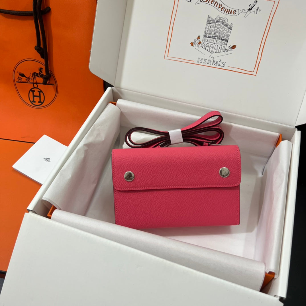 Hermès Constance Slim Wallet - Pink Epsom Leather with Palladium Hardware
