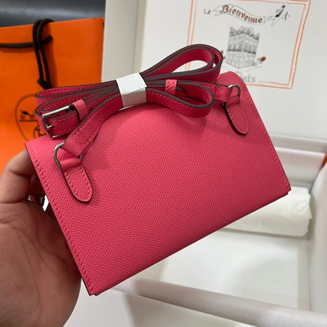 Hermès Constance Slim Wallet - Pink Epsom Leather with Palladium Hardware