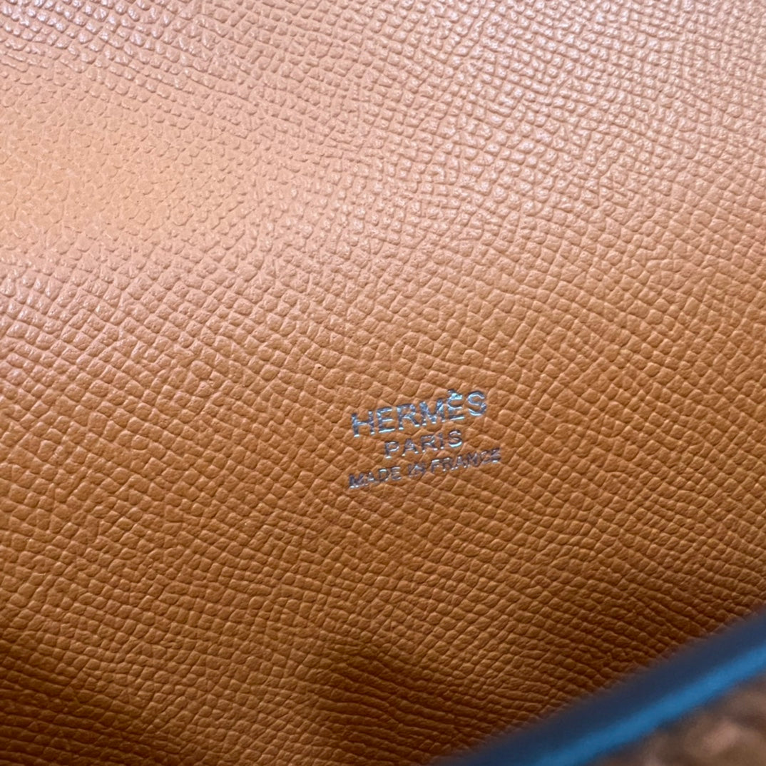 Hermès Orange Leather Mini Crossbody Bag with Strap