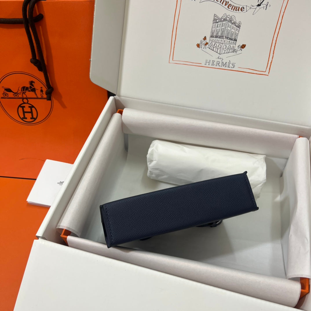 Hermès Click 16 Wallet with Strap - Epsom Leather - Bleu Nuit