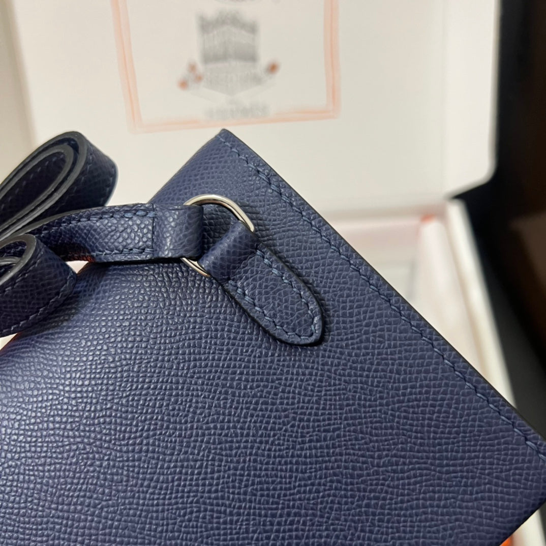 Hermès Click 16 Wallet with Strap - Epsom Leather - Bleu Nuit