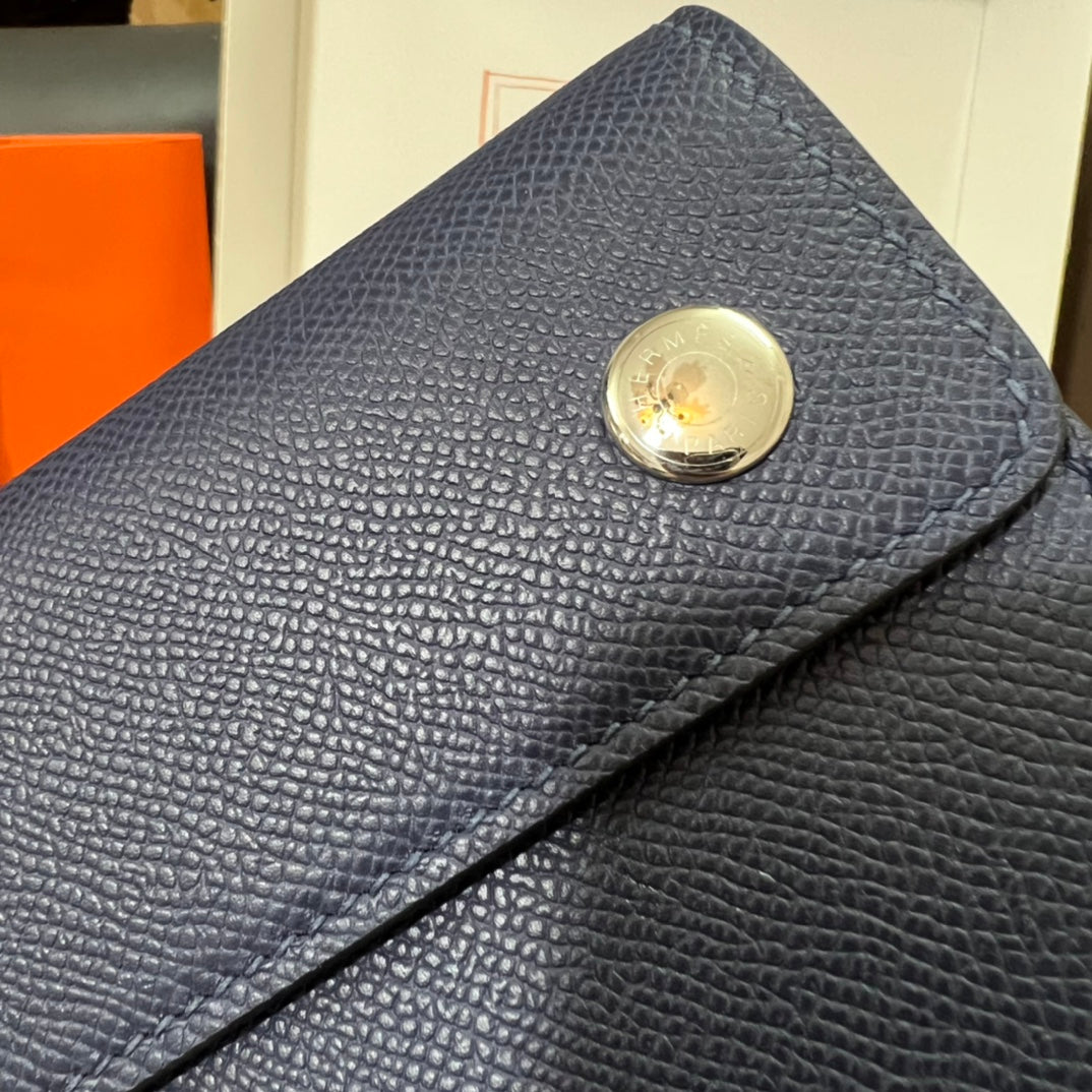 Hermès Click 16 Wallet with Strap - Epsom Leather - Bleu Nuit