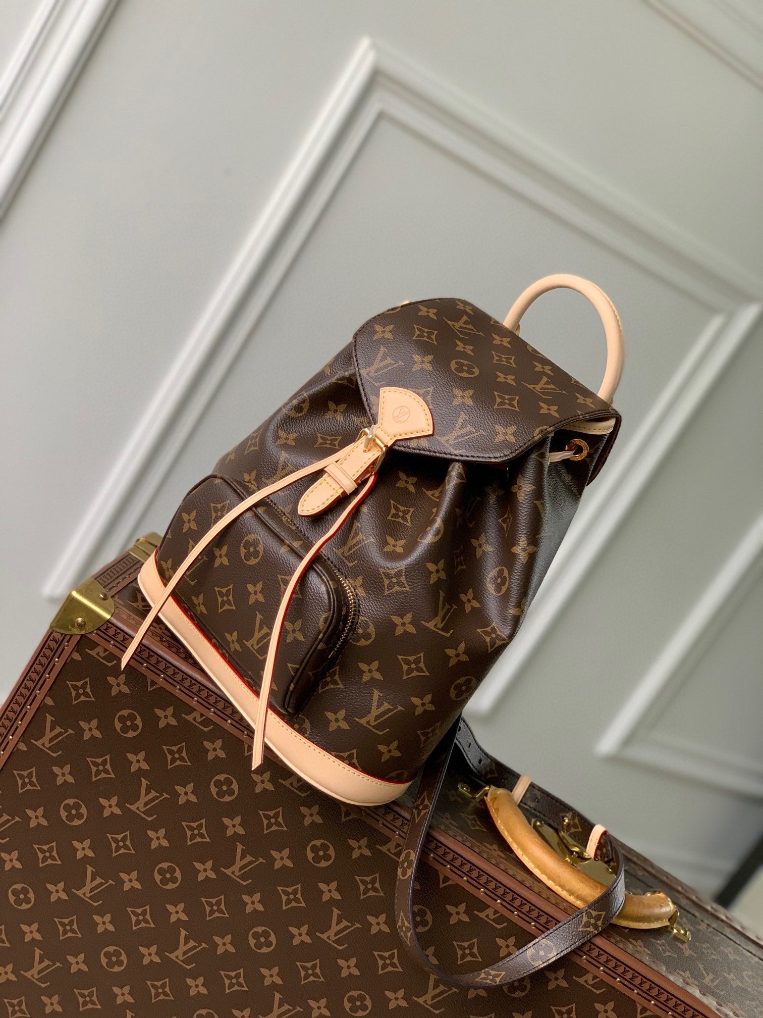 Louis Vuitton Monogram Montsouris Backpack - Classic Brown Canvas Handbag