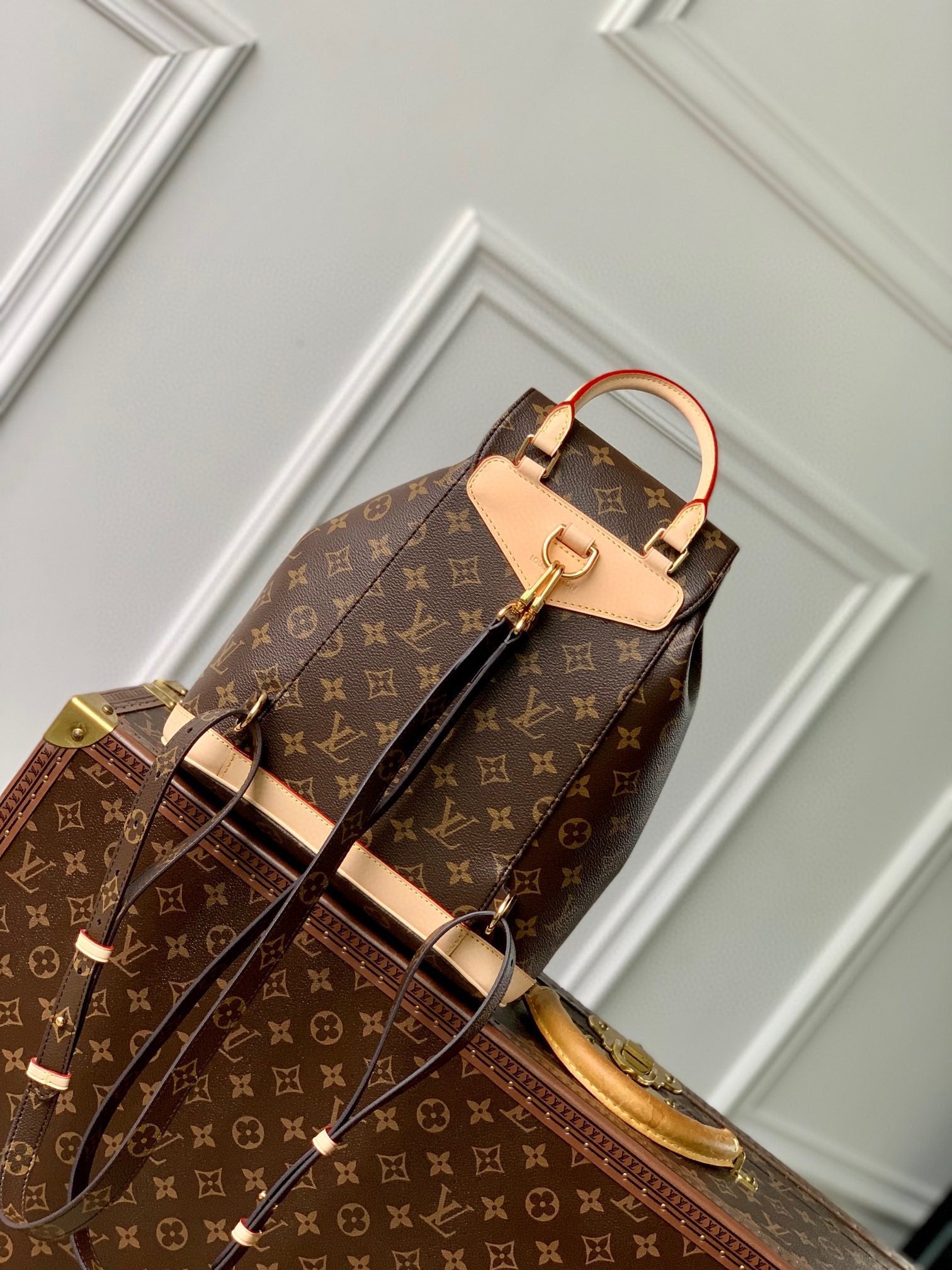 Louis Vuitton Monogram Montsouris Backpack - Classic Brown Canvas Handbag