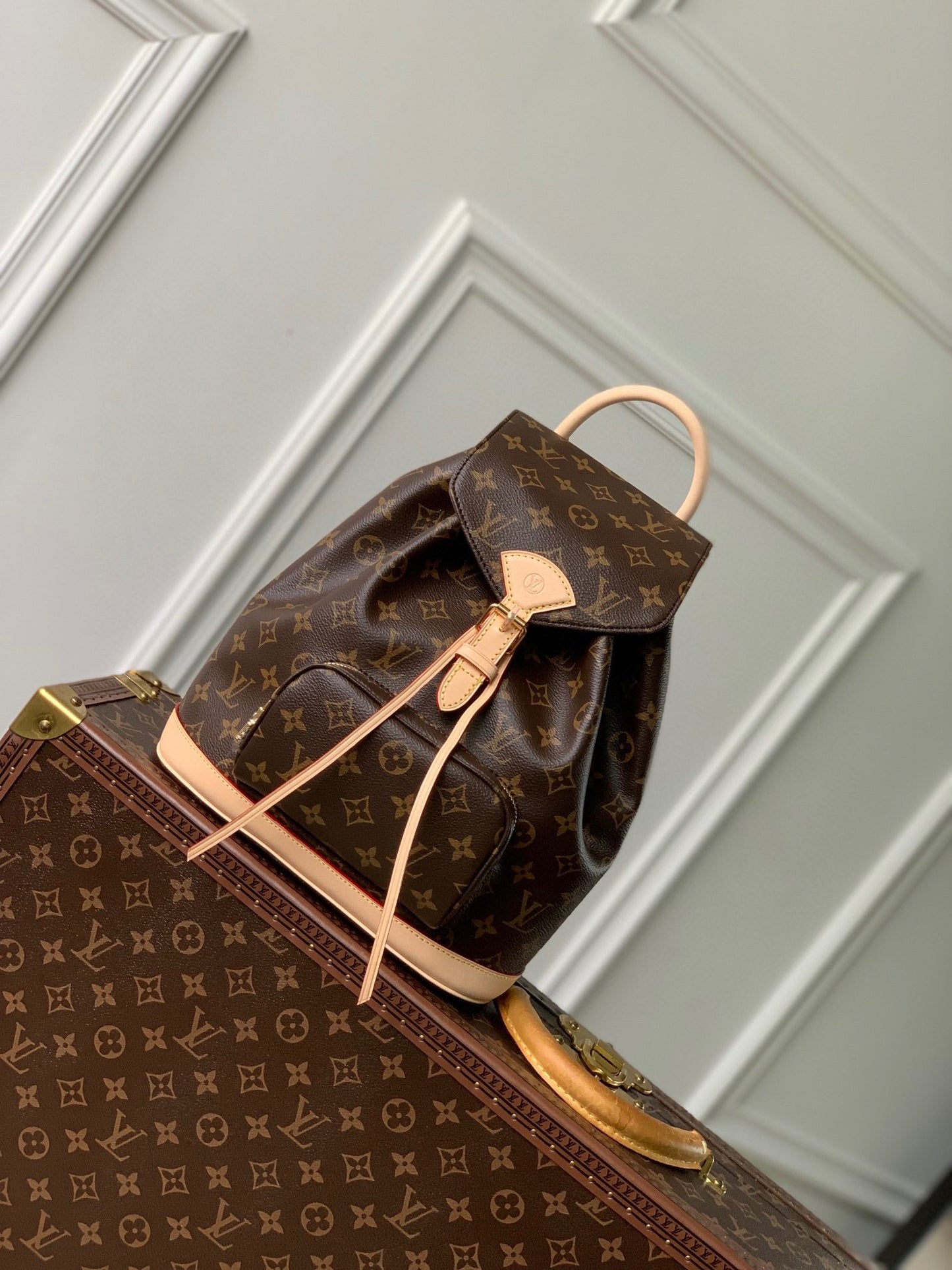 Louis Vuitton Monogram Montsouris Backpack - Classic Brown Canvas Handbag