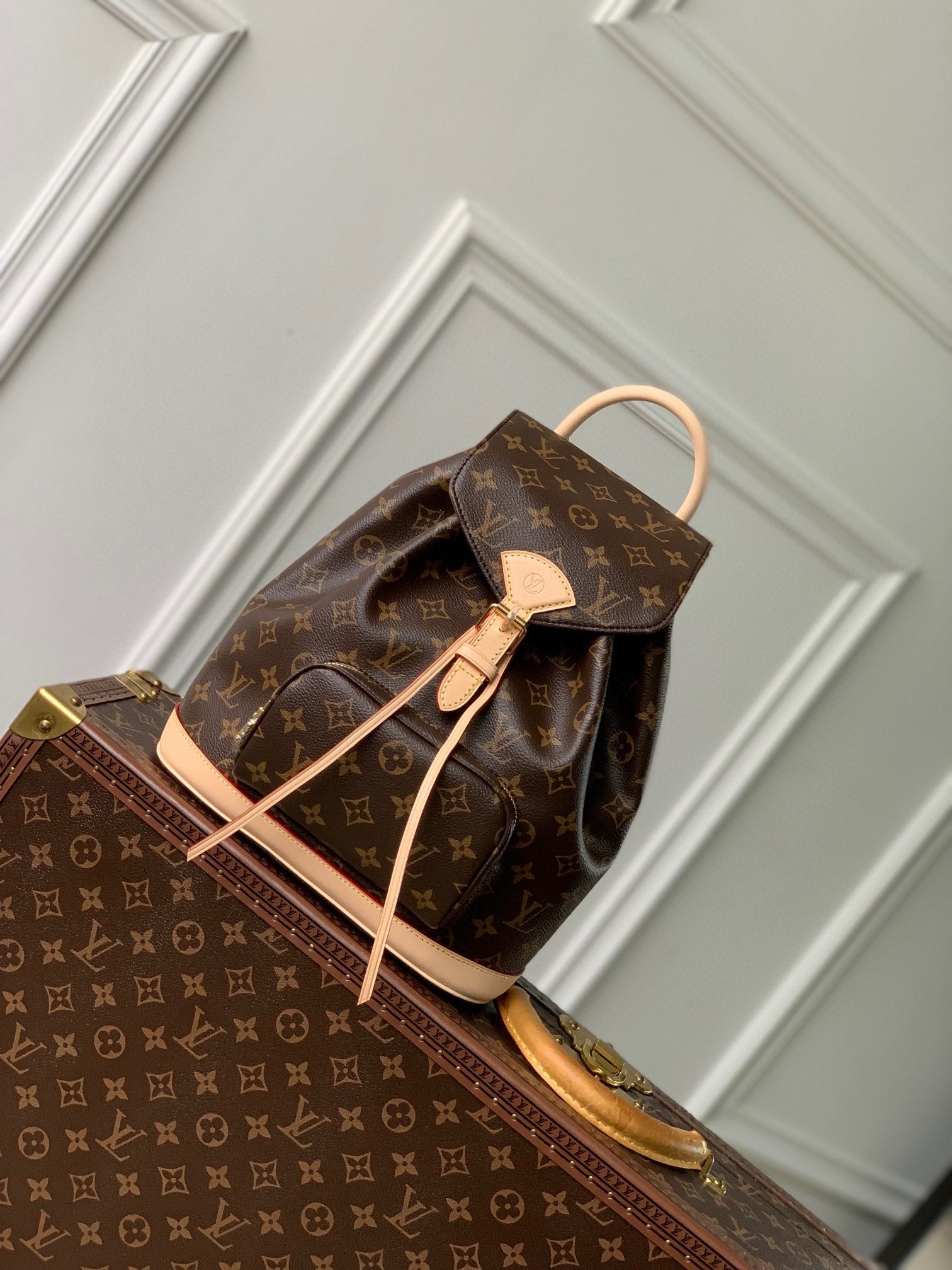 Louis Vuitton Monogram Montsouris Backpack - Classic Brown Canvas Handbag