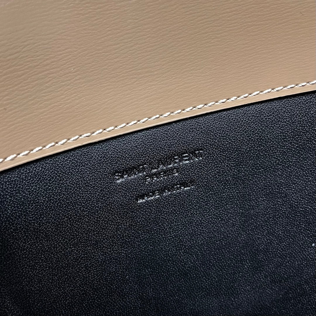 Saint Laurent Solferino Medium Shoulder Bag in Smooth Leather - Taupe