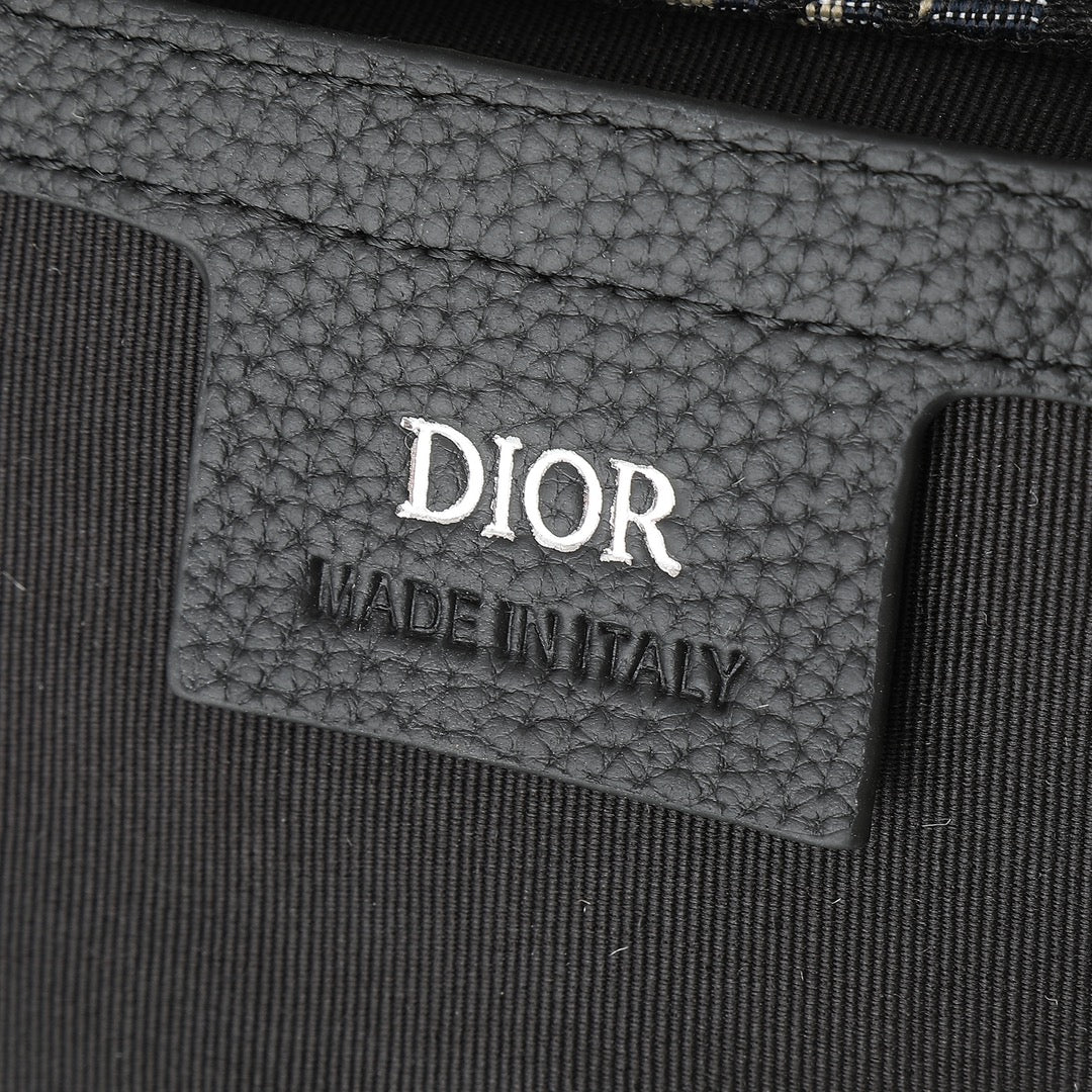 Dior Gallop Mini Messenger Bag - Blue Dior Oblique Jacquard and Black Grained Calfskin