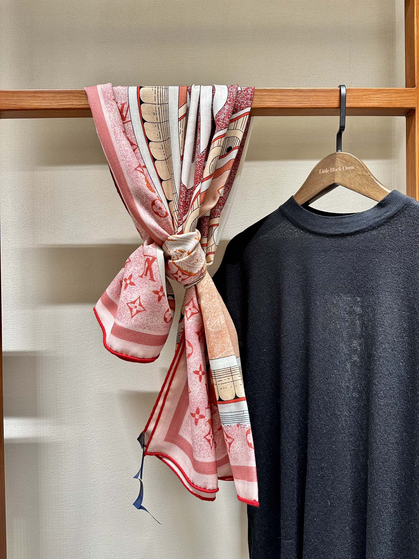 Louis Vuitton Rue Scribe Paris Silk Square Scarf - Pink Monogram Vintage Poster Design Women's Luxury Accessory