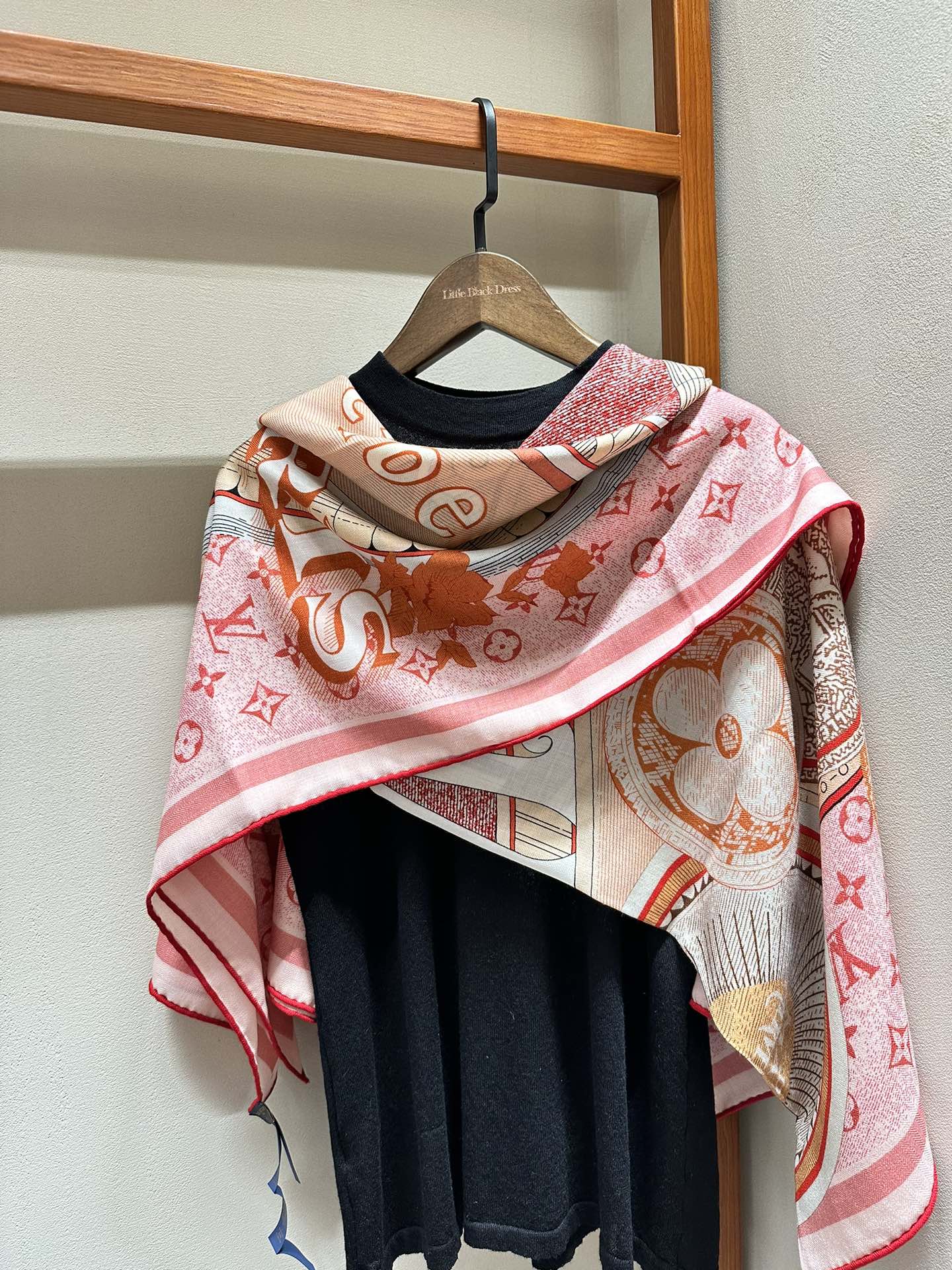 Louis Vuitton Rue Scribe Paris Silk Square Scarf - Pink Monogram Vintage Poster Design Women's Luxury Accessory