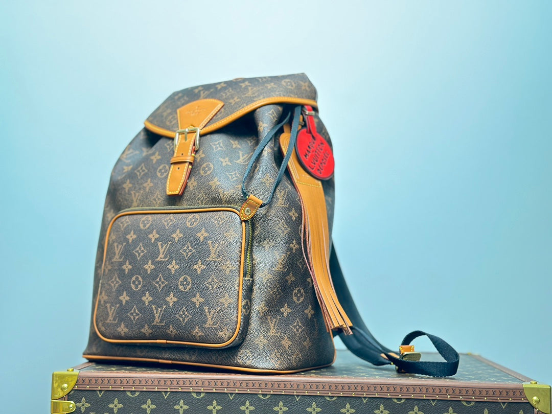Louis Vuitton Monogram Montsouris Backpack with Fringe Tassel and Heart Charm