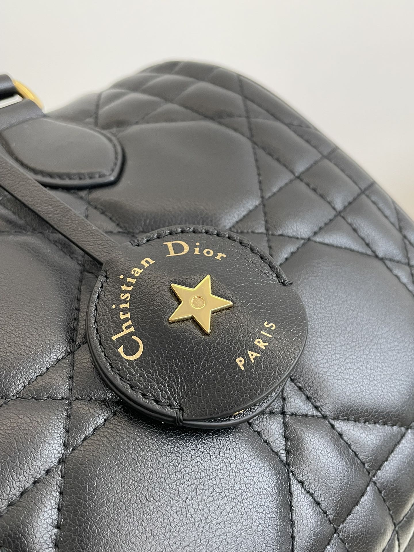 Christian Dior Black Cannage Lambskin DiorTravel Bowling Bag