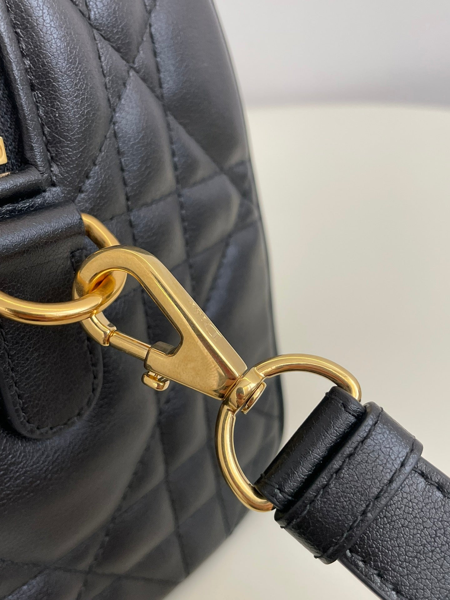 Christian Dior Black Cannage Lambskin DiorTravel Bowling Bag