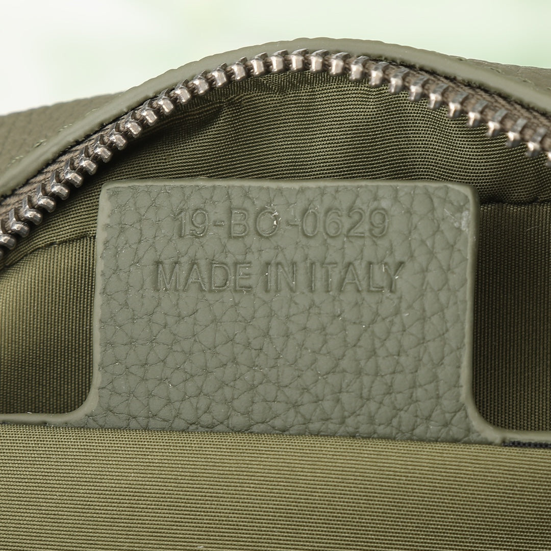 Christian Dior Embossed Leather Crossbody Messenger Bag - Olive Green