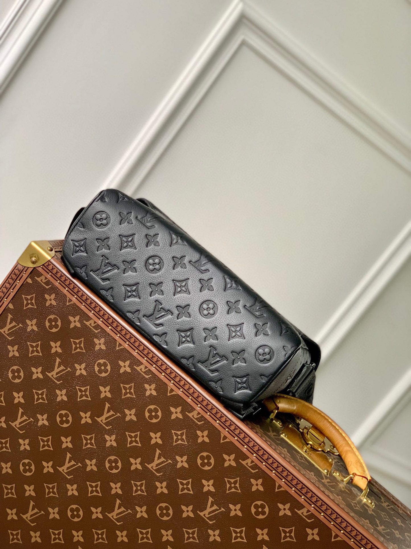 Louis Vuitton Messenger Bag - Monogram Shadow Leather - Black Crossbody