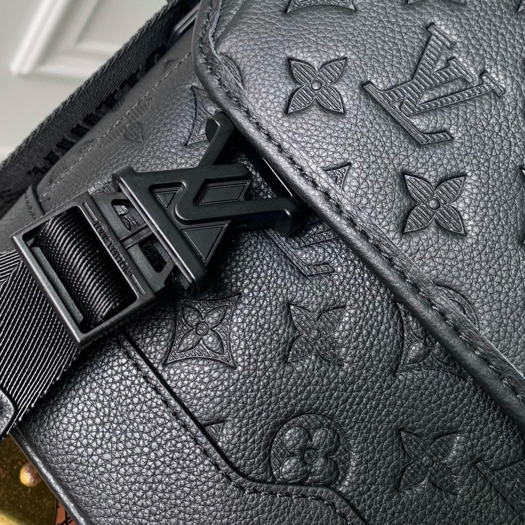 Louis Vuitton Messenger Bag - Monogram Shadow Leather - Black Crossbody