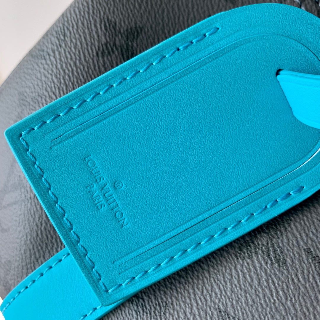 Louis Vuitton Keepall Bandoulière 25 Monogram Eclipse Turquoise Accent Mini Duffle Bag