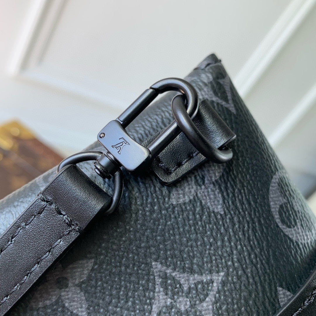 Louis Vuitton Nano Steamer Messenger Bag Monogram Eclipse Canvas
