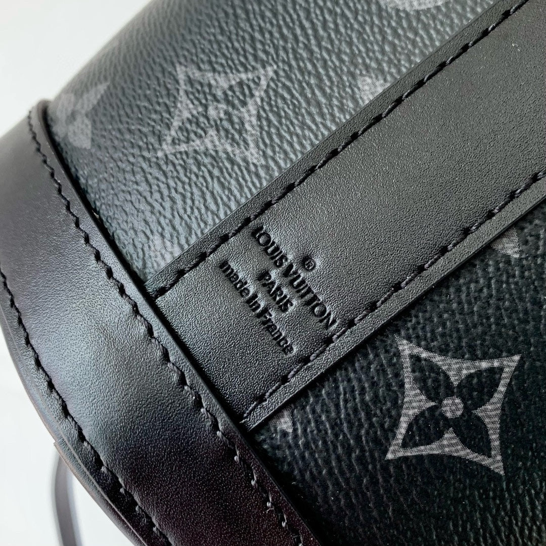 Louis Vuitton Nano Steamer Messenger Bag Monogram Eclipse Canvas
