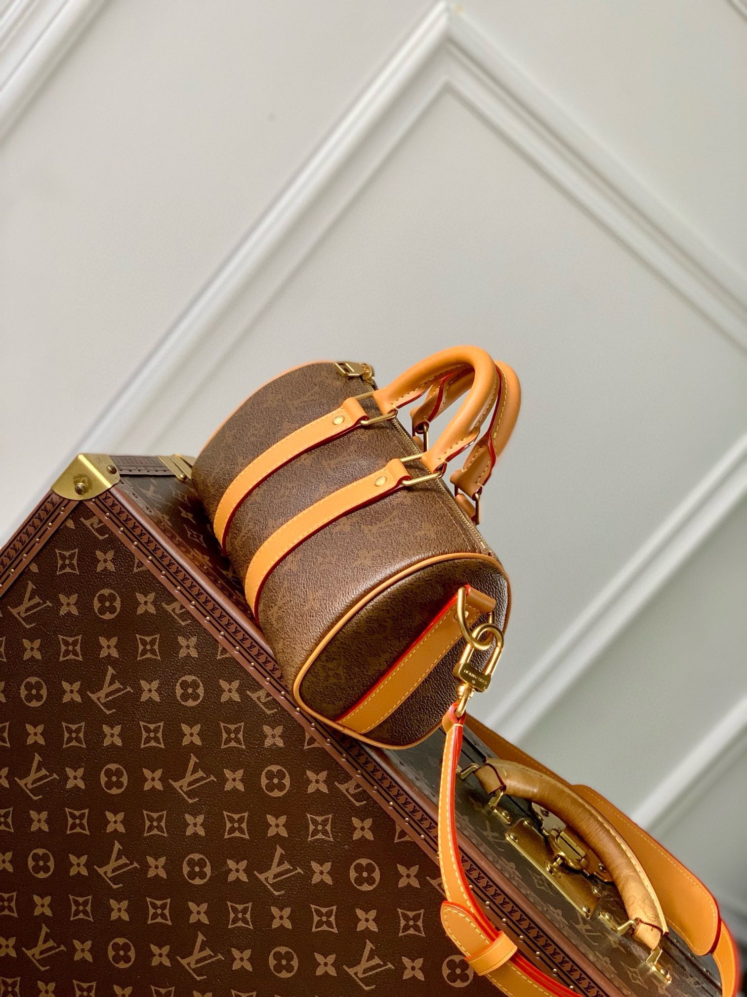 Louis Vuitton Monogram Nano Papillon Handbag and Alzer Trunk Set