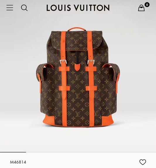 Louis Vuitton Christopher MM Backpack Monogram Macassar Canvas - Orange (M46814)