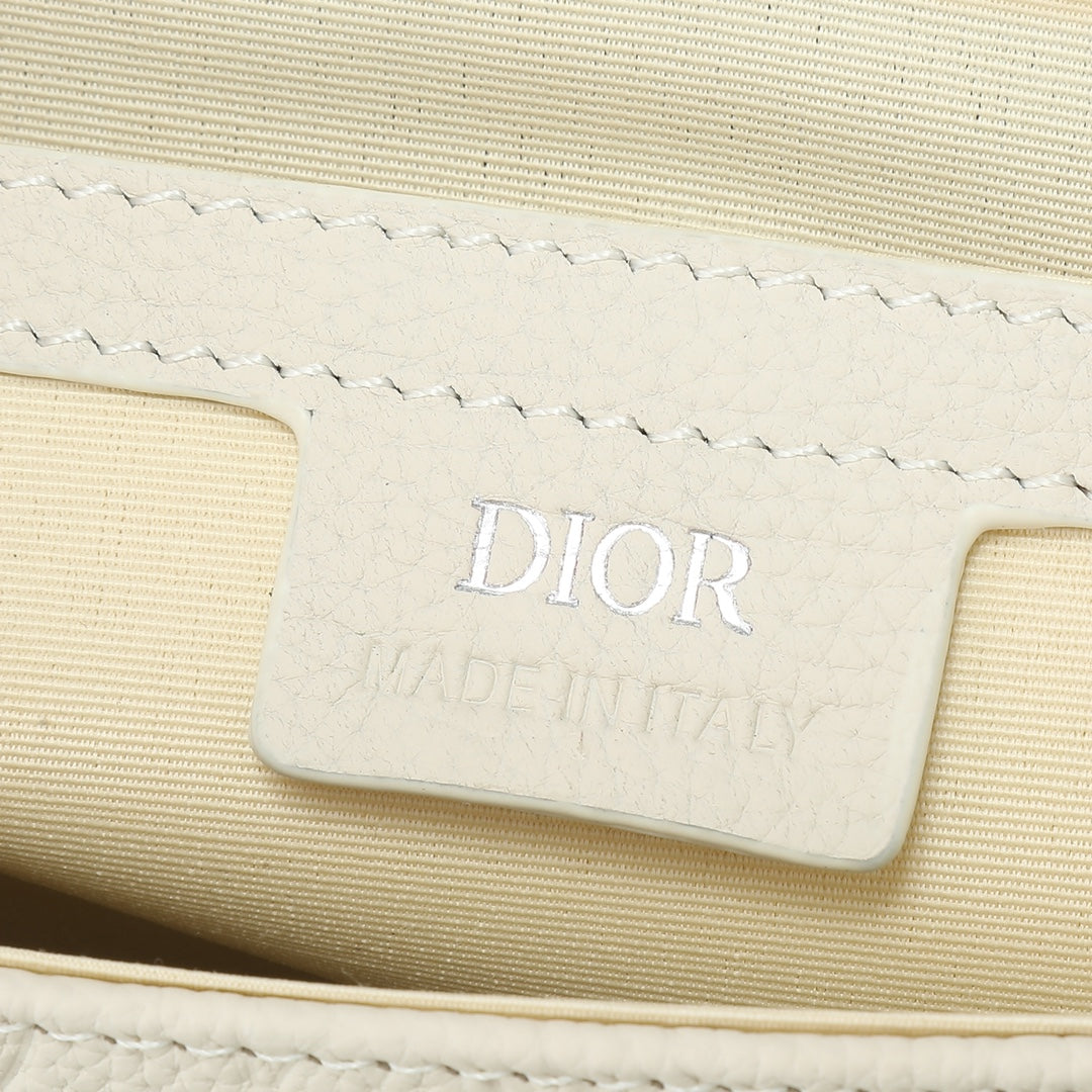 Christian Dior Lingot Messenger Bag in Cream Embossed CD Oblique Leather