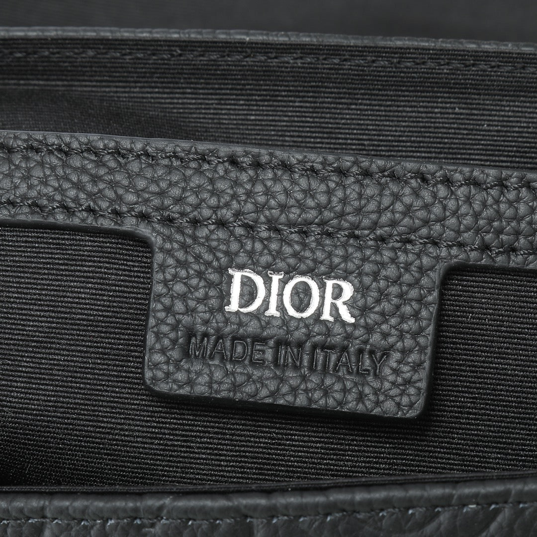 Christian Dior Men's Explorer Messenger Bag Black Oblique Embossed Leather
