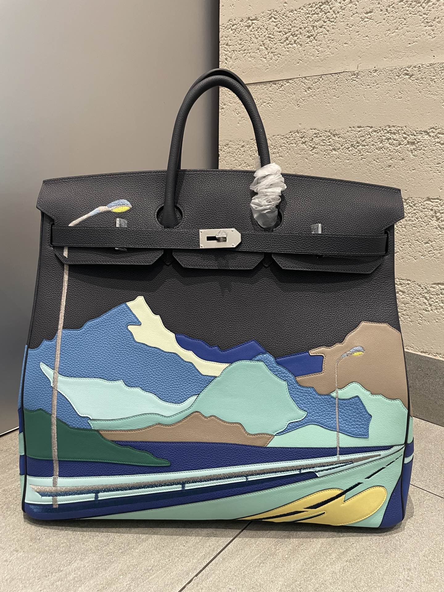 Hermès Birkin 40 Endless Road Black Leather Handbag with Silver Hardware