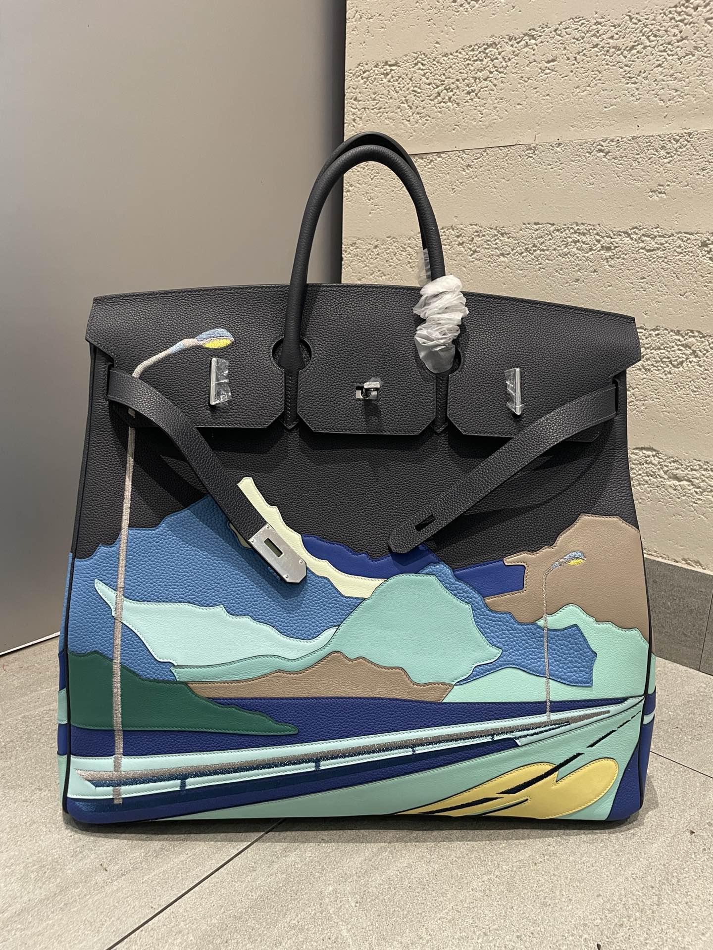 Hermès Birkin 40 Endless Road Black Leather Handbag with Silver Hardware