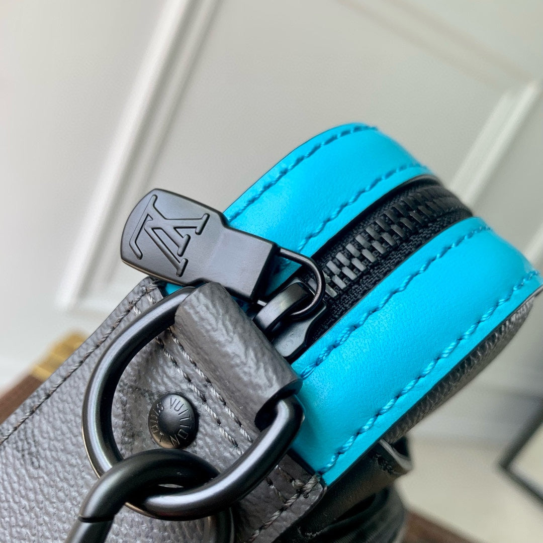 Louis Vuitton Trio Messenger Monogram Eclipse Grey with Turquoise Accents