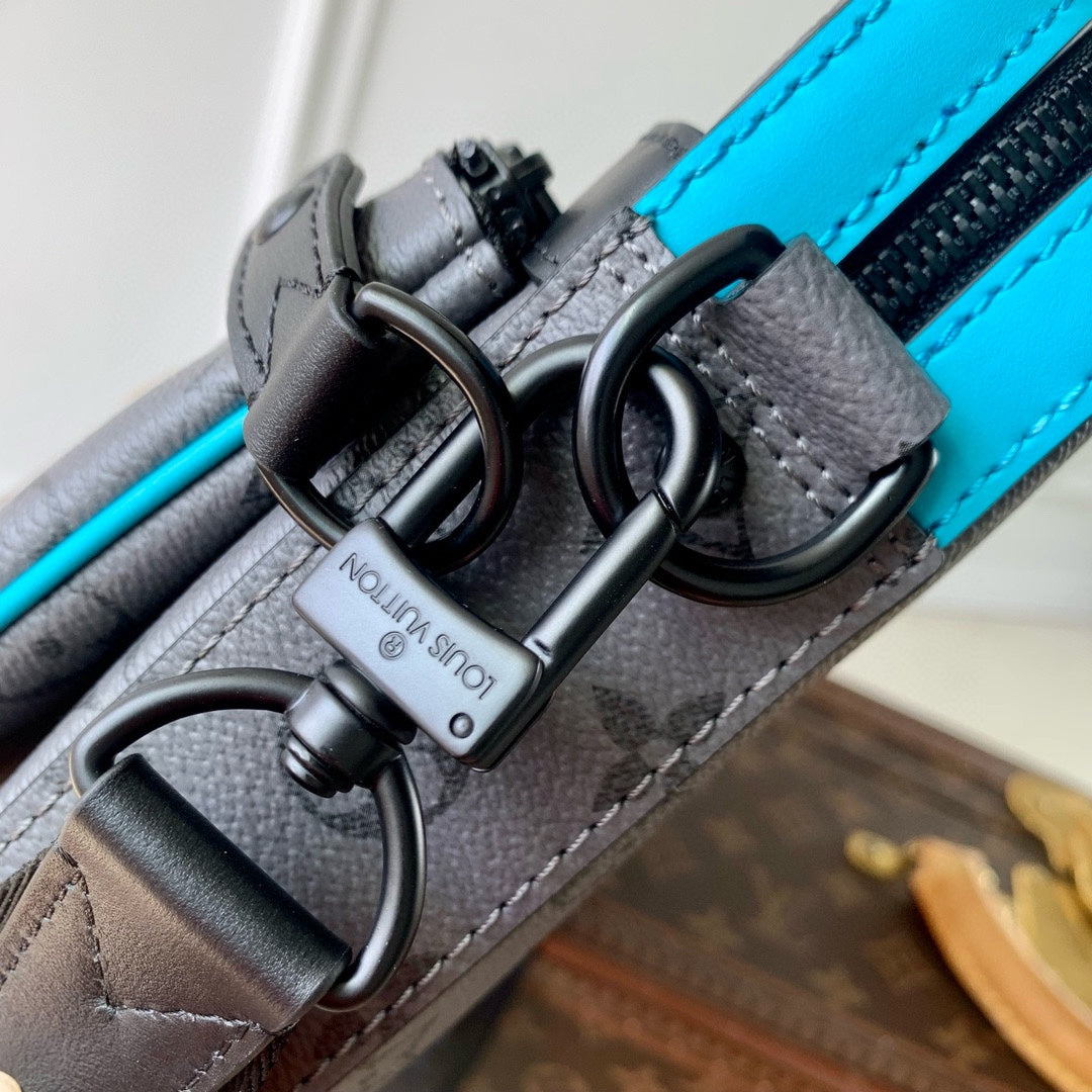 Louis Vuitton Trio Messenger Monogram Eclipse Grey with Turquoise Accents