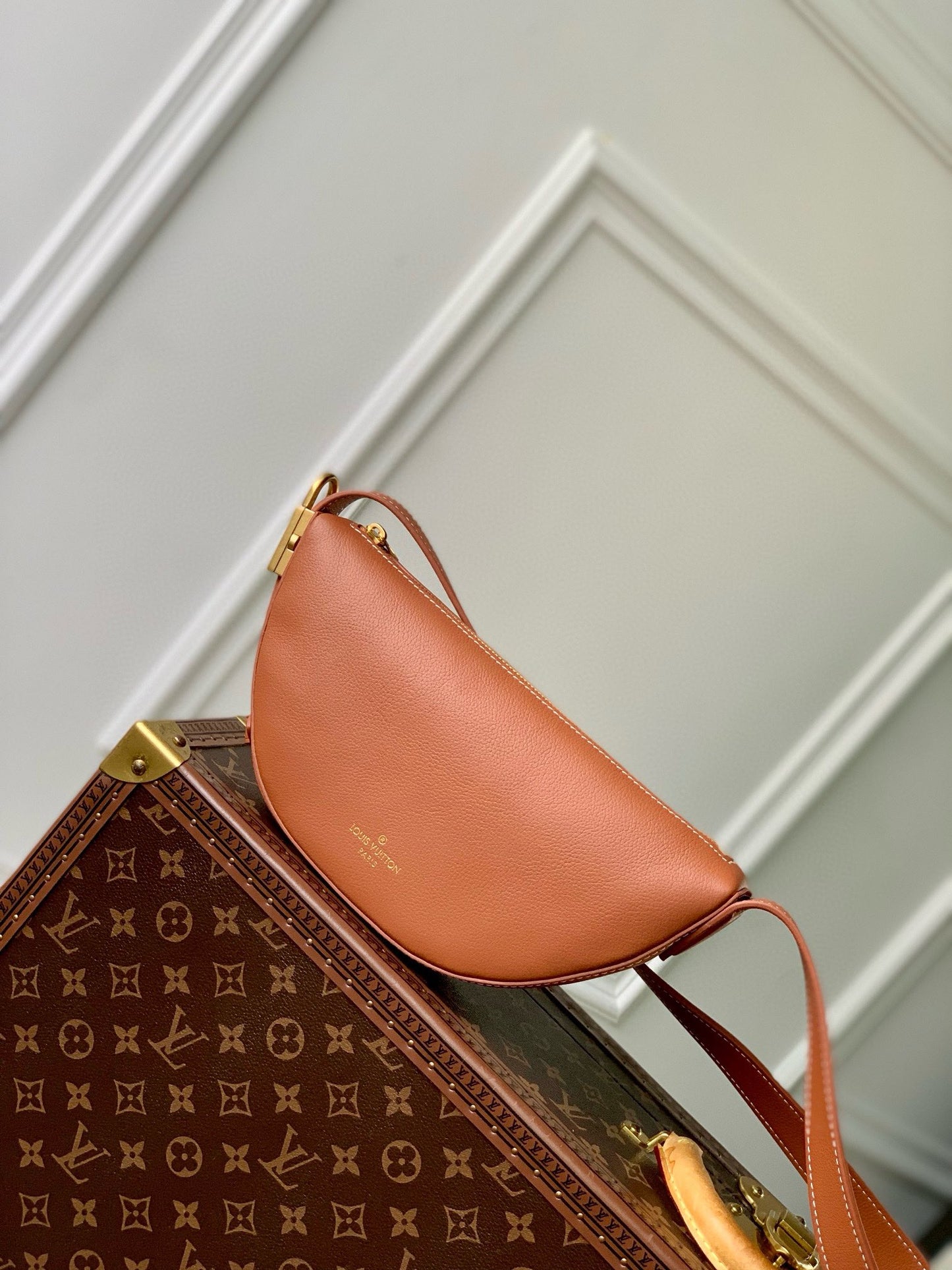 Louis Vuitton Atlantis BB Bag - Caramel Grained Leather Shoulder Bag