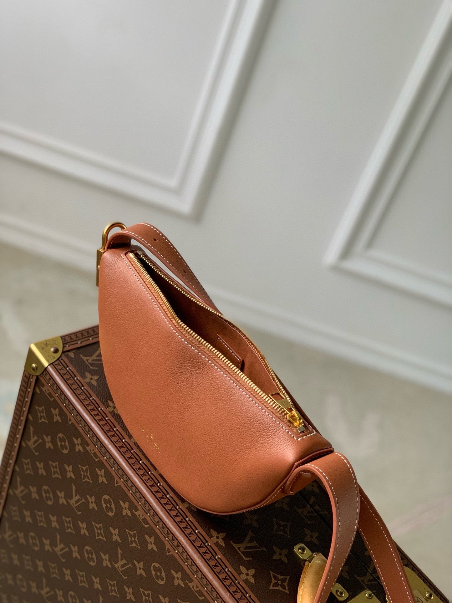 Louis Vuitton Atlantis BB Bag - Caramel Grained Leather Shoulder Bag