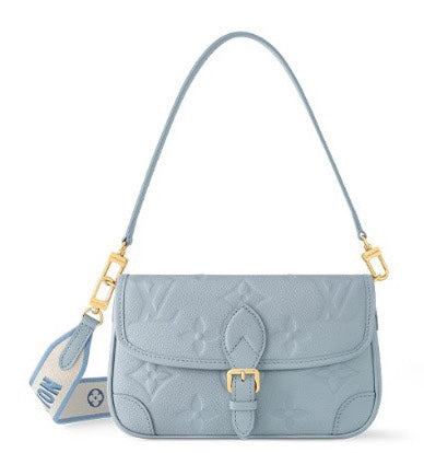 Louis Vuitton Diane Monogram Empreinte Leather Shoulder Bag - Light Blue