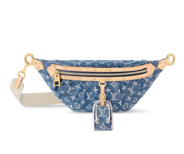 Louis Vuitton Monogram Denim High Rise Belt Bag - Blue