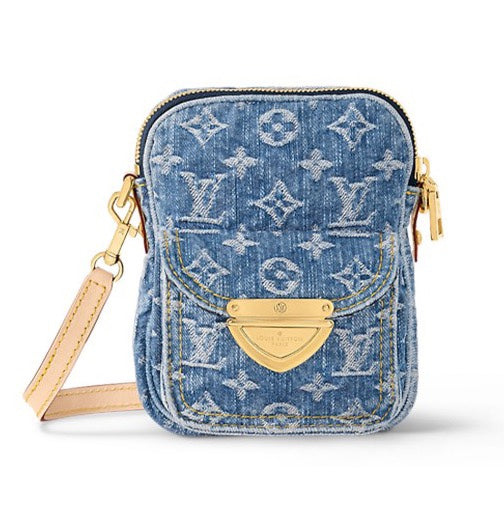 Louis Vuitton Blue Monogram Denim Mini Pleaty Shoulder Crossbody Bag